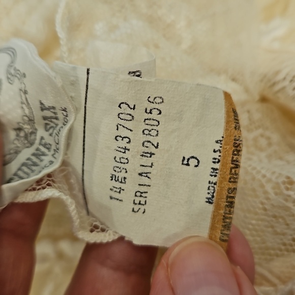 💕GUNNE SAX by JESSICA MCCLINTOCK💕 Vintage Formal Lace Trim Dress ~ Off White 5 - Picture 9 of 10